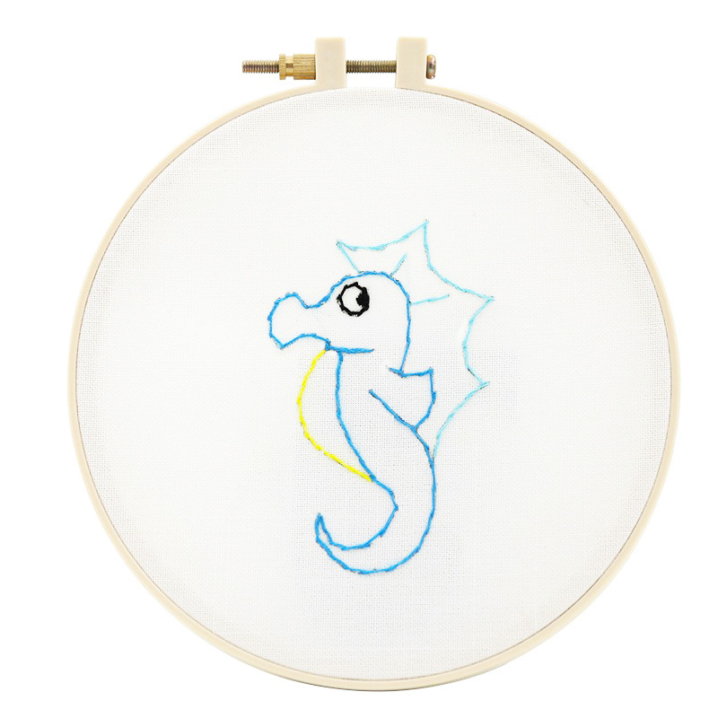 Lindo conejo bordado DIY colgando pintura de los niños Lu bordado puntada primaria práctica punto cruz dibujos animados pequeños adornos de animales