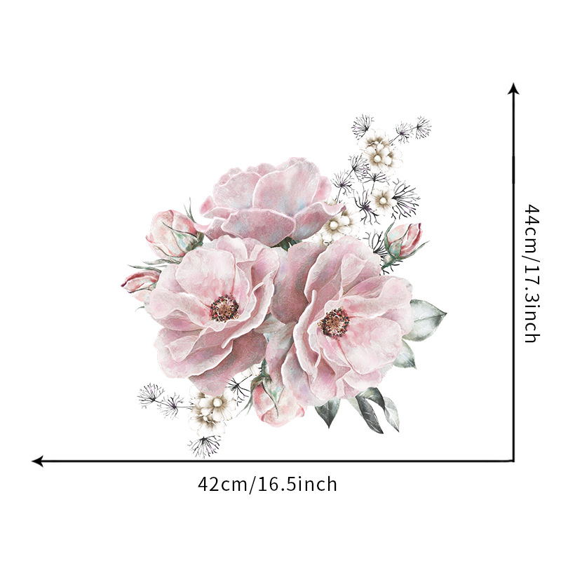 New Fashion Pink Big Peony Flower Wall Sticker display picture 1