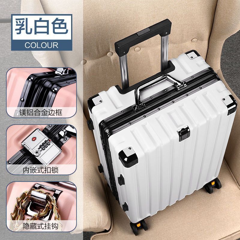 Durable Suitcase Men's 24 Suitcase 20 Aluminum Frame Trolley Case Women's 26 Student Suitcase Boarding Case Password Box 28inch g