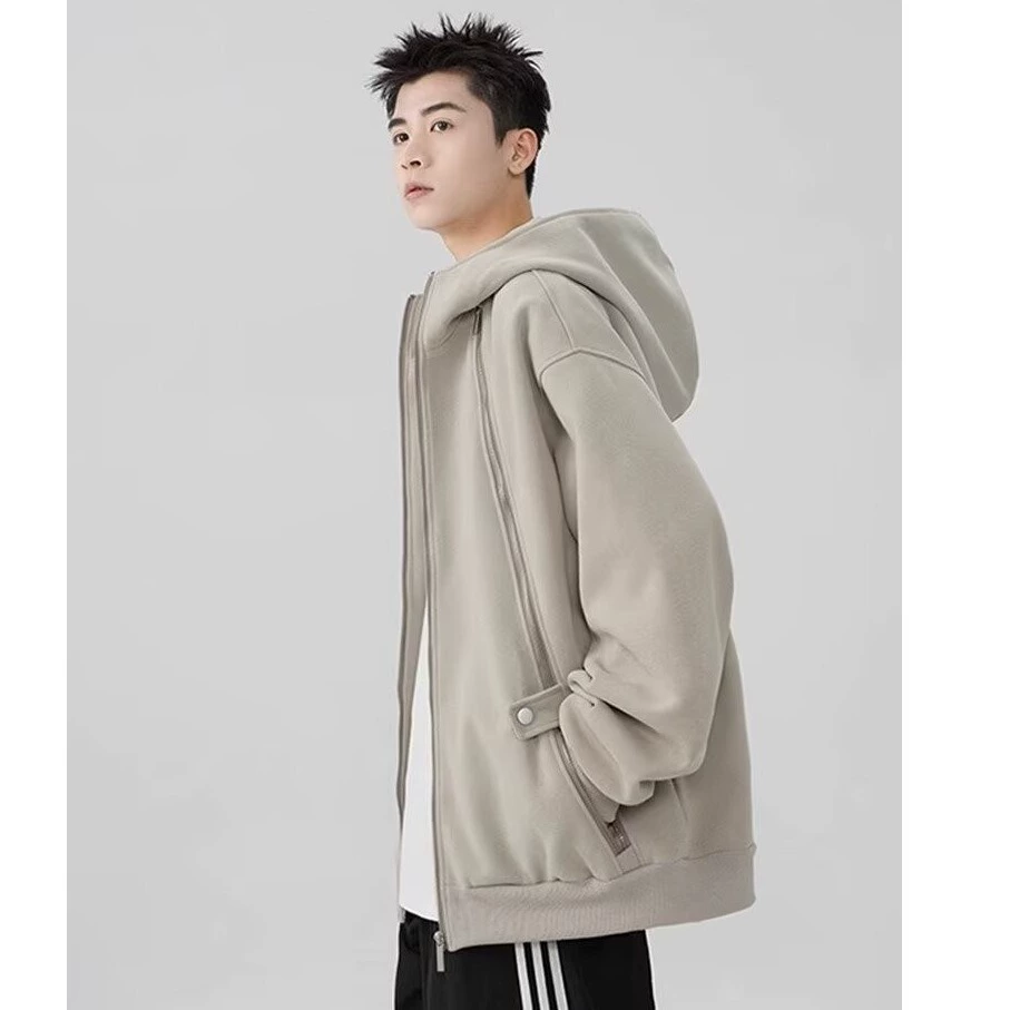 Spring hoody, solid jacket, American style, oversize