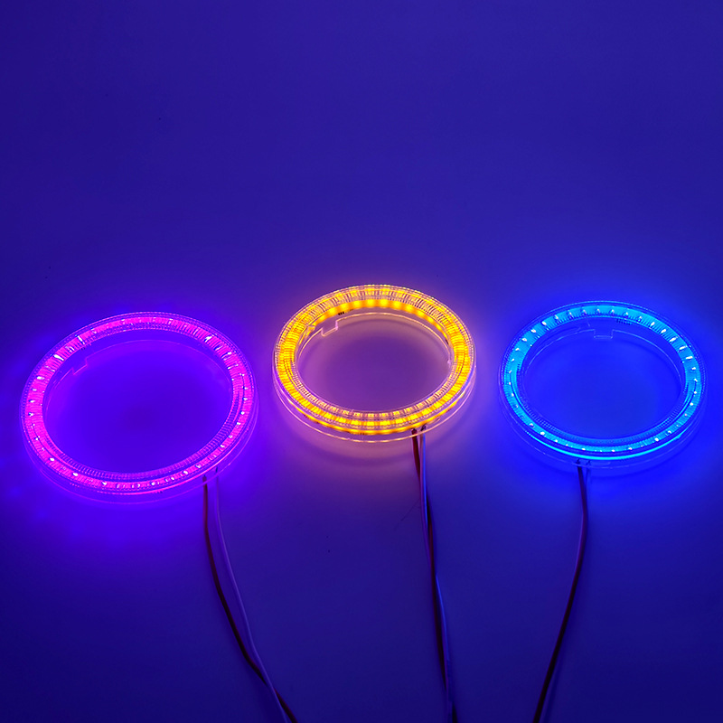 Car Led Headlight Lens Decoration Cob Angel Eye Ring Fog Light Devil Eye Car Light Daytime Running Light Modification Universal