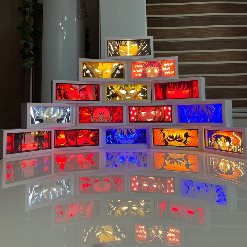 Anime Paper Carving Lamp Naruto Naruto Sasuke Skunk Night Lamp Day Photo Frame Lamp Decorates Secondary Surrounding