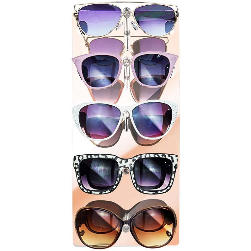 工厂时尚玫瑰金色镜面亚克力太阳镜蛤蟆镜陈列收纳防尘展示架