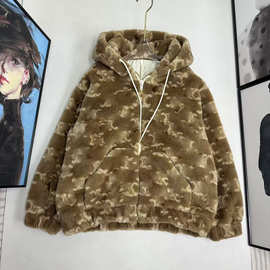 秋冬羊毛毛毛立领外套男女同款