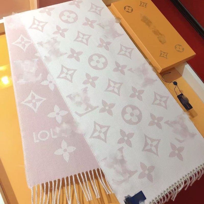 2025新女士L家老花字母秋冬披肩双面羊绒围巾跨境款节日围巾礼物|undefined