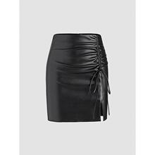 V 92206 PU leather high-waist skirt ����ϵ�� PU Ƥ����ȹ