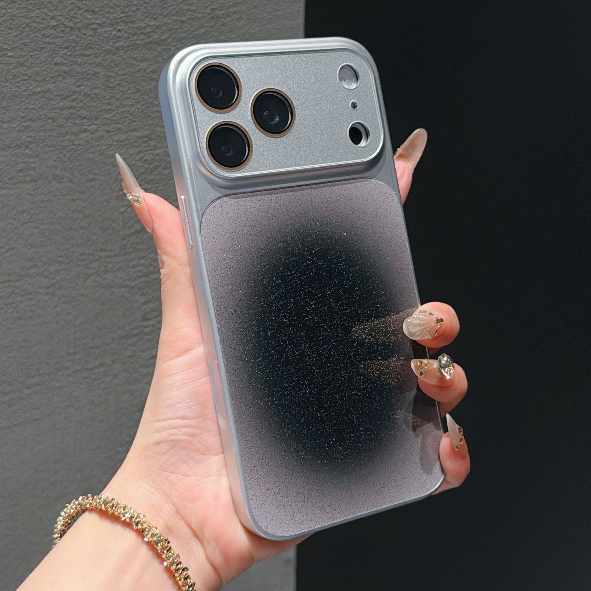 Polvo de brillo graduado de colorado de colorado, iPhone17 ProMax, caso de teléfono móvil para Apple 16 todo incluido, caso anti-caída