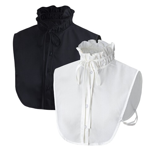 Lotte Cotton Collar for Kids and Adults, Lotus Edge Tie Band Collar, Lace Decorated Collar
