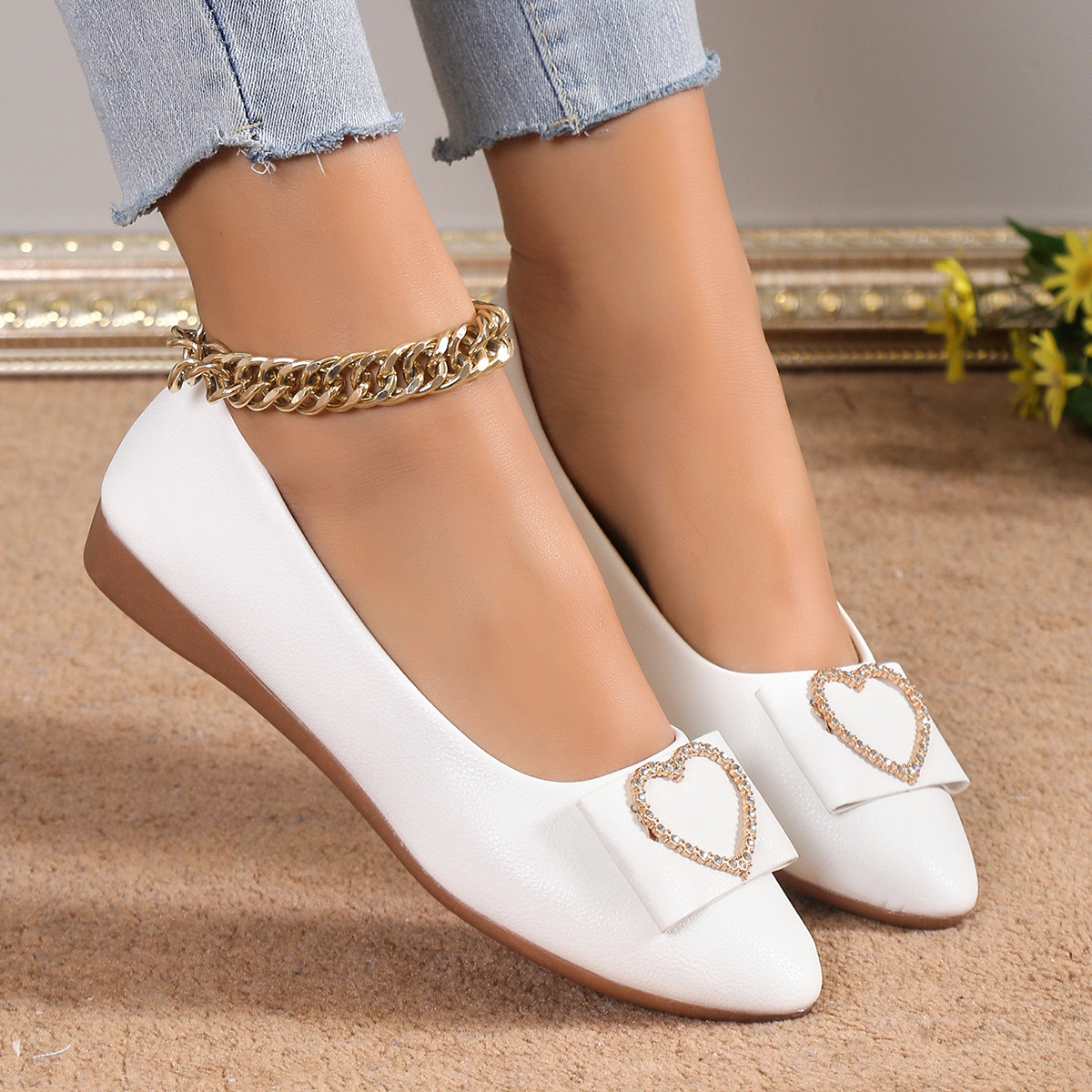 Women's Casual Solid Color Point Toe Flats display picture 20
