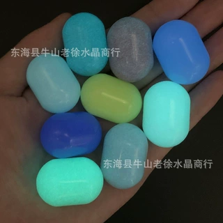 夜光石头发光鹅卵石大颗粒彩色石头蛋白石原石造景铺路石批发