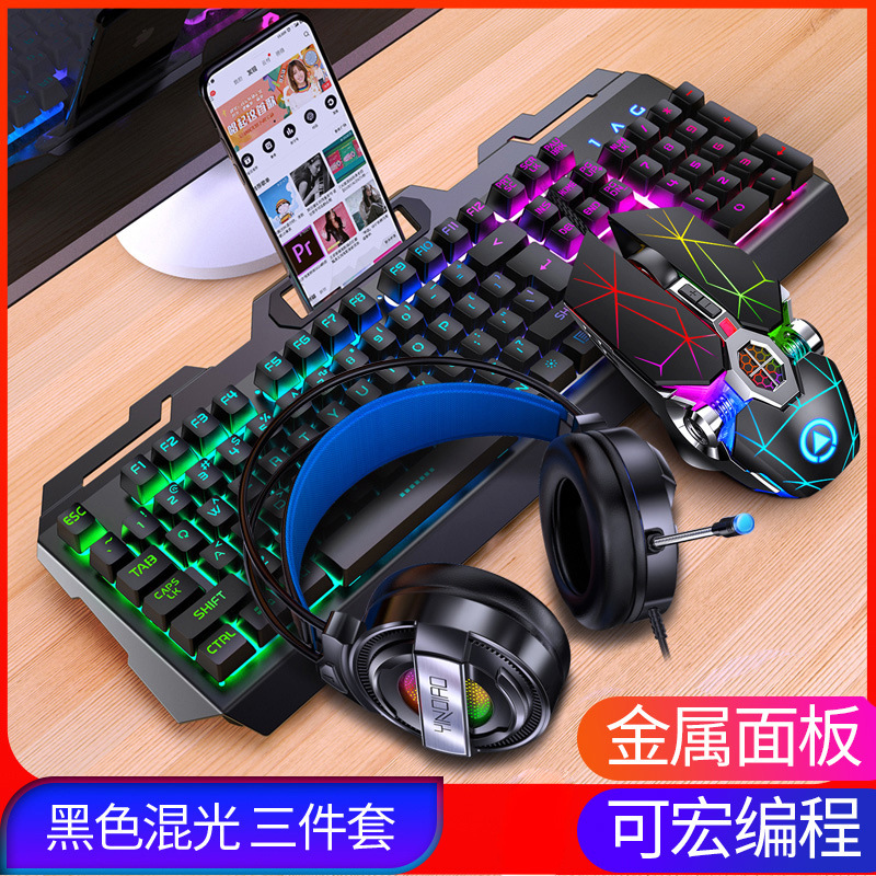 Plata talla juego teclado ratón auriculares tres piezas traje sensación mecánica teclado ratón traje piezas transfronterizo amazonas privado modelo