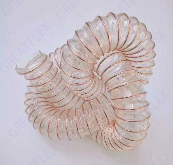 GREATFLEX 透明 TP10 食品级 pu波纹钢丝软管