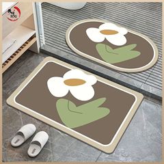 Water-absorbent mat bathroom shower room door anti-slip foot mat toilet washroom quick-drying diatomaceous earth soft carpet