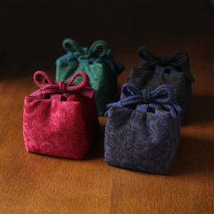 爾雅棉布加厚收納旅行包茶葉罐茶杯茶具布袋茶壺卷草紋布包