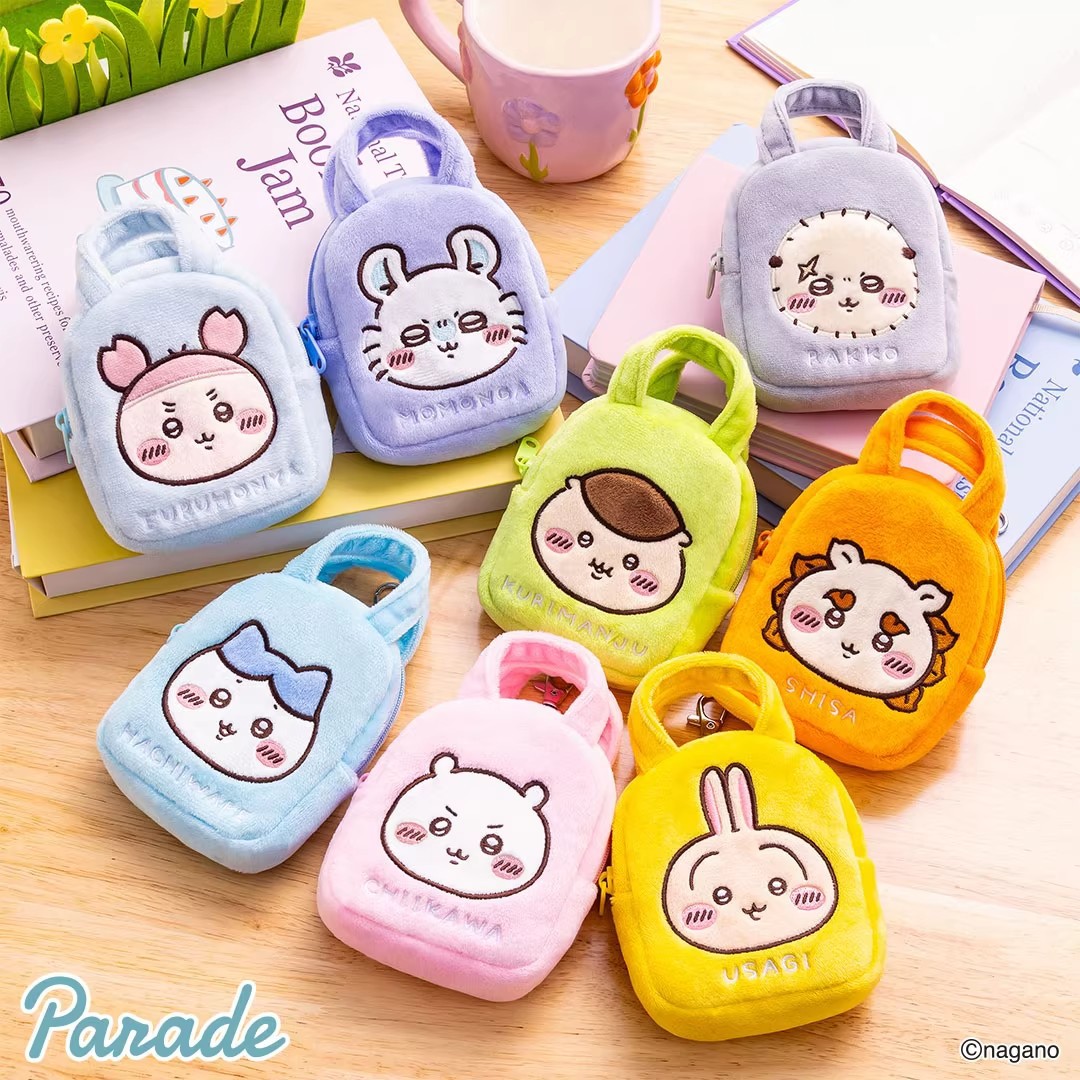 Japanese-Style Chiikawa Mini Handbag Hachiware Flying Squirrel Usagi Plush Embroidered Earphone Case