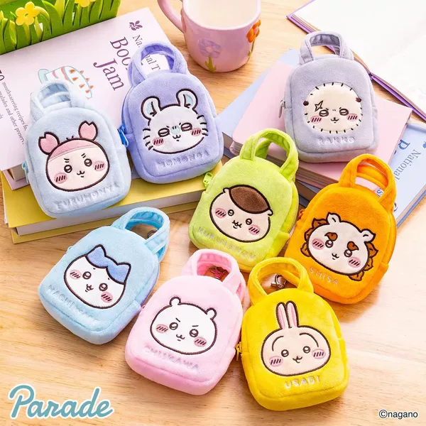 Japanese-Style Chiikawa Mini Handbag Hachiware Flying Squirrel Usagi Plush Embroidered Earphone Case