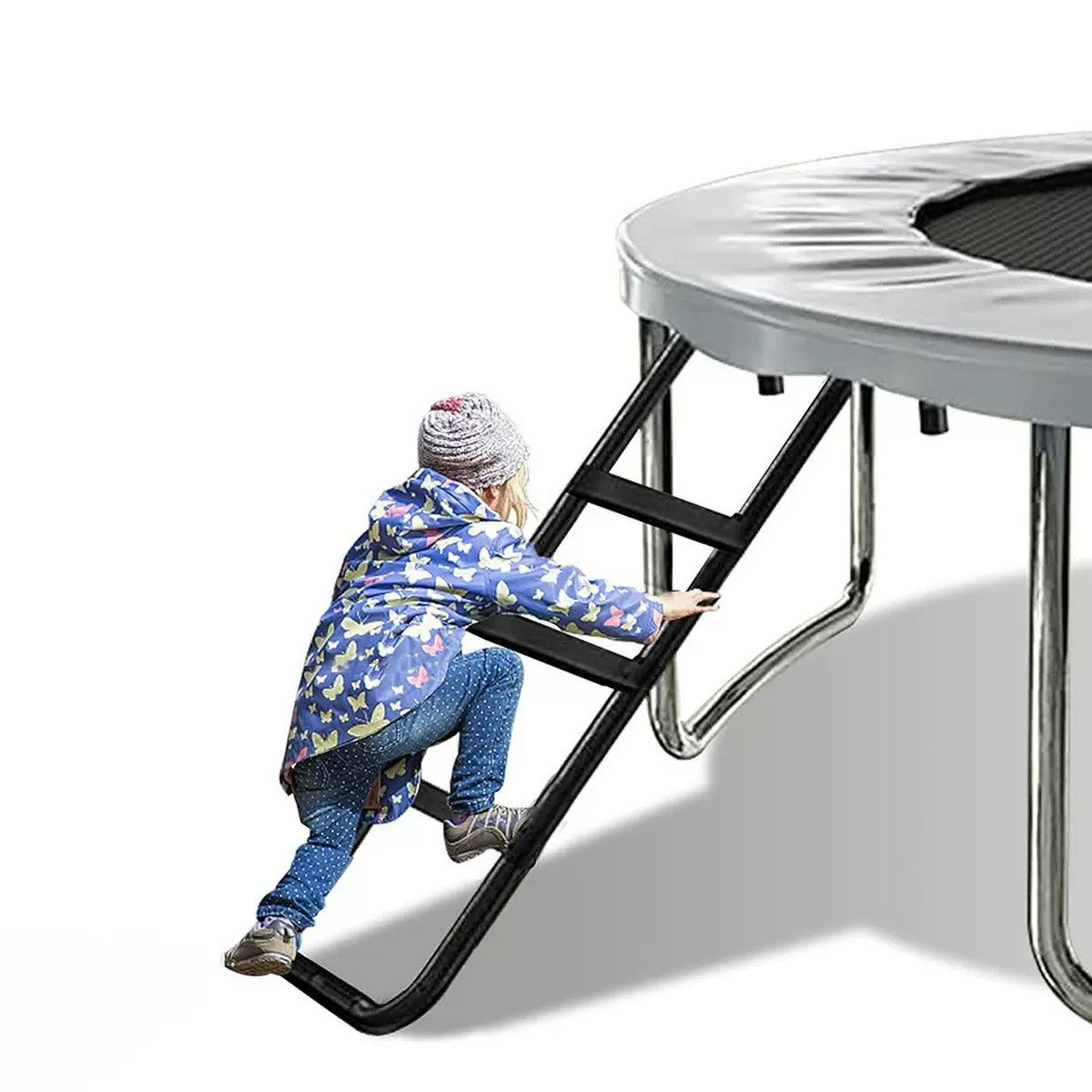 跨境宽台蹦床梯子爬梯户外可拆卸弹跳床扶梯