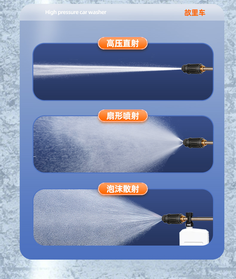 Car wash machine, car wash water pump, household 220V high-power car brush and floor cleaning water gun, commercial trolley-type high-pressure washer