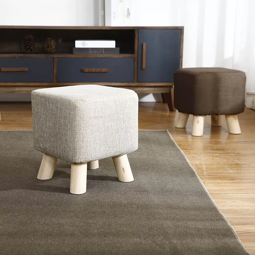 卧室简约真皮化妆凳梳妆凳客厅入户换鞋凳矮凳圆凳茶几凳旋转