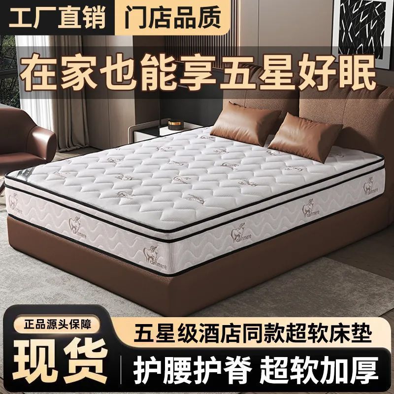 Spring Mattress Soft and Hard Dual-Purpose Simmons 20cm Economical Household Latex Coconut Palm Mattress for Rent and Hotel Use