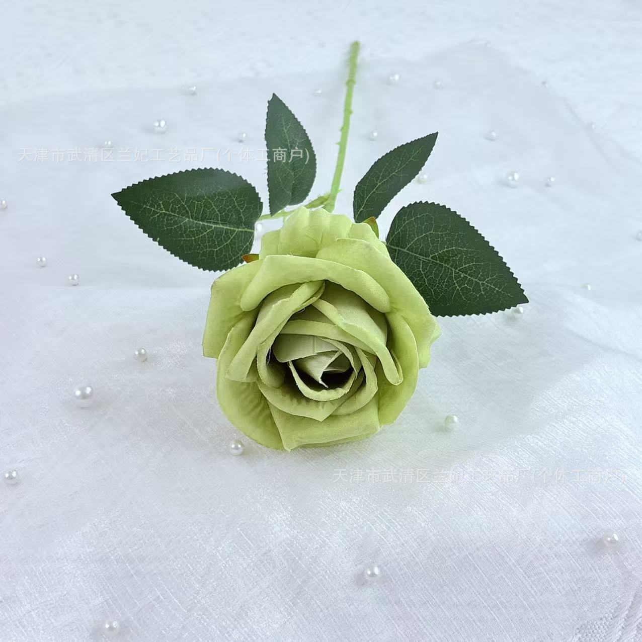 Simulación de tela de terciopelo pequeña crema rosa flor artificial única flor de boda hogar decoración del auditorio ramo de flores accesorios de fotografía