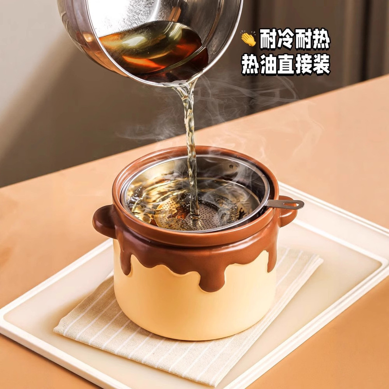耐高温猪油罐2025新款辣椒油罐子蜂蜜猪油盆大容量荤油罐厨房家用|undefined