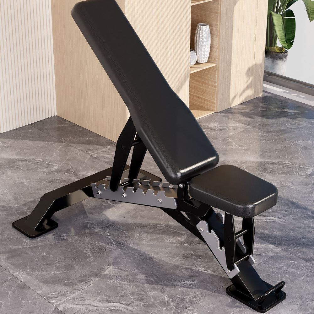 Silla de ejercicios multifuncional profesional para hombres con taburete de empuje horizontal plano ajustable
