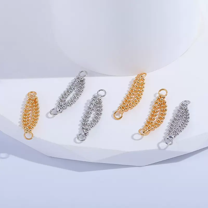 众兴饰品配件双吊流苏连接件diy项饰珠链镂空连接件吊坠真金保色