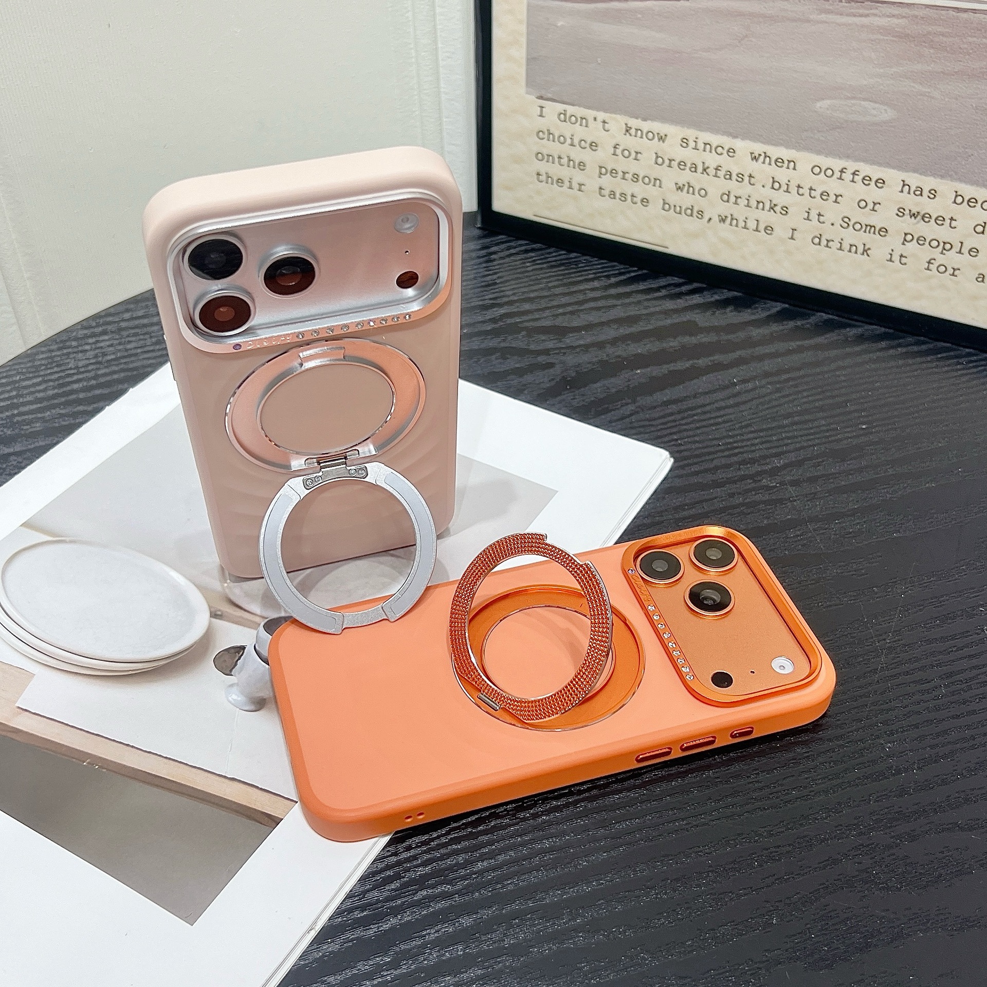 Magnetic Phone Case With Rotating Stand For Iphone Luxury Wave_voghion.com