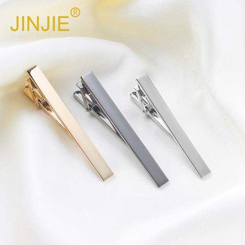High-end electroplated mirror surface metal tie clip, foreign trade Korean version for men, business casual 6 cm tie clip, wholesale