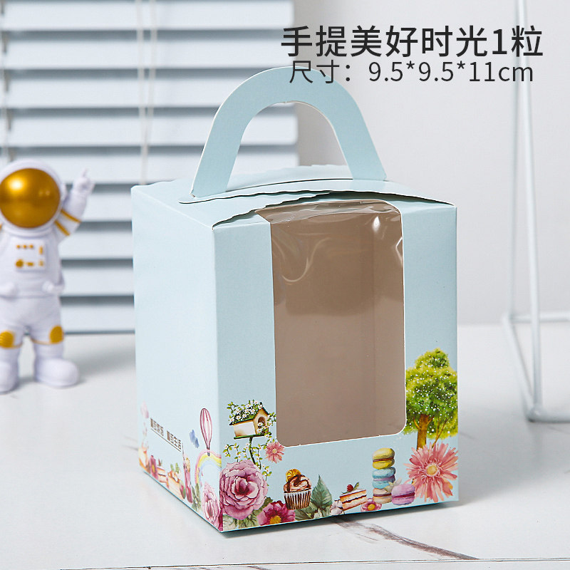 Caja de cupcake portátil cupcake transparente ventana pequeña taza de pastel de la tarde té tarta caja de embalaje de postre