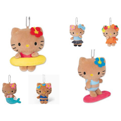 かわいいサンリオアニメ50周年ハワイ黒皮キティ猫サーフボードマーメイドぬいぐるみ
