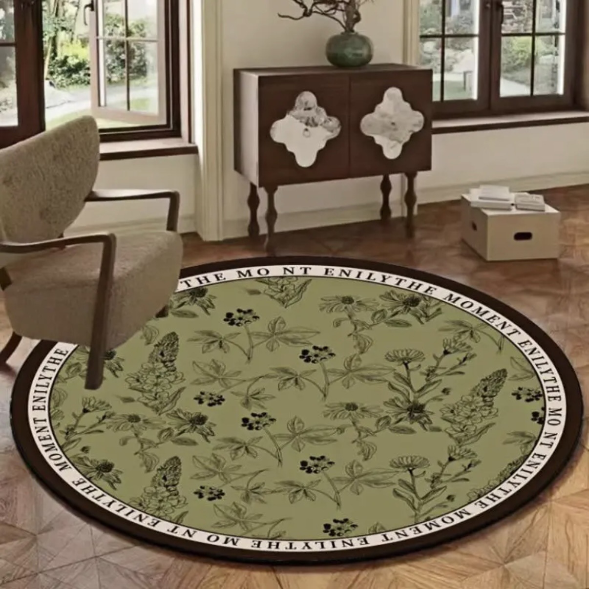 라운드 카펫, 고급 거실 커피 테이블, 의자 발 패드, 세탁이 필요 없는 두꺼운 침실 연구 컴퓨터 의자 회전 의자 바닥 매트