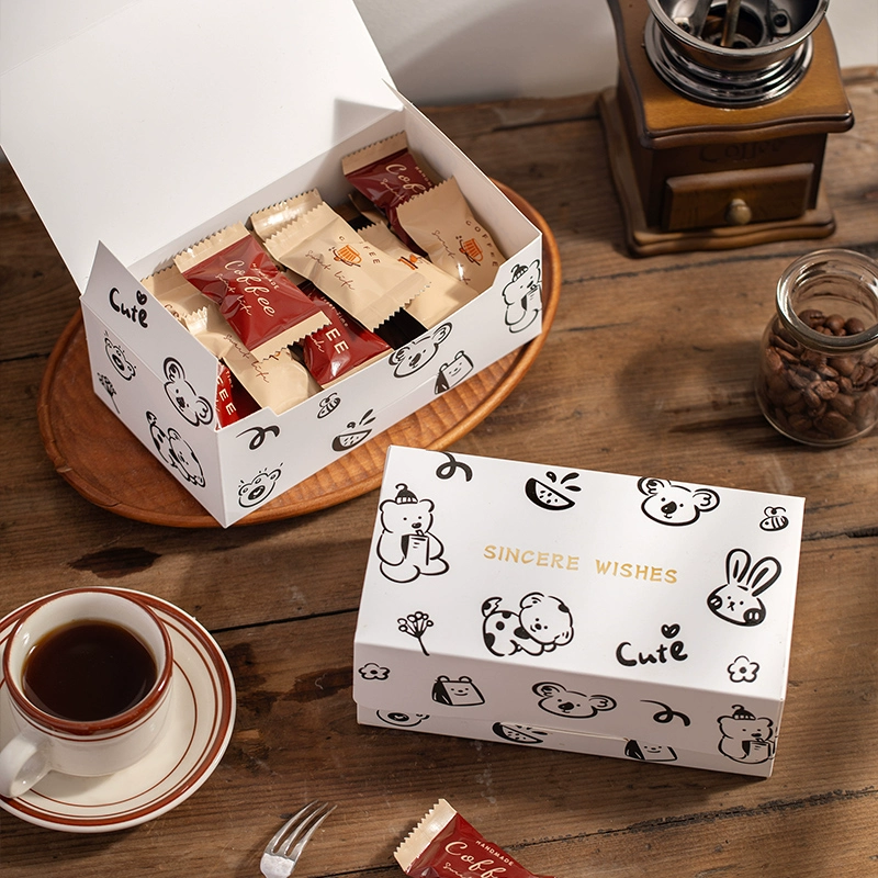 Креативная подарочная коробка для выпечки с ручной росписью, нуга, печенье, снеки, снежинки, хрустящие сладости, лодочка из клейкого риса, упаковка для мадлен