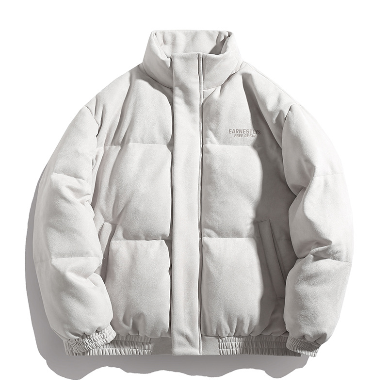 Nueva pareja marca de moda impresa suelta Abrigo acolchado de algodón abrigo de algodón acolchado abrigo de pan engrosado de gamuza para hombres y mujeres invierno