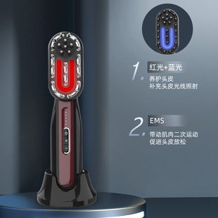 Scalp Red and Blue Light Hair-Building Electric Massage Comb Ems Microcurrent Hair Care Medication Hair Growth Device for Hair Care