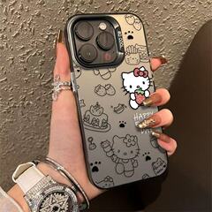 イチゴケーキ柄のApple 17 Pro Max用スマホケース、個性的で元気なデザイン、iPhone 16/15/14対応、文字入り13