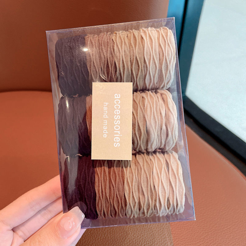 Niños corda de cabello de color macarón niñas corda de cabello de alta elasticidad corda de cabello de corda de cabello gruesa simple anillo de toalla de cola de caballo