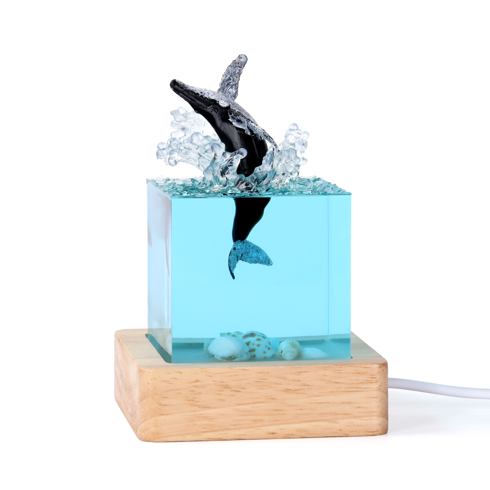 Handmade Marine whale resin ornaments humpback whale epoxy modern home creative birthday gift crafts