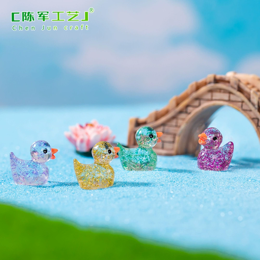 Микро-пейзаж милый тонкий блеск желтая утка кукла кулон ландшафтный дизайн украшения из смолы аксессуары мини маленькие украшения