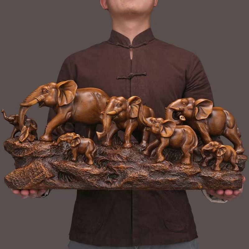 Elephant Fortune-Attracting Ornament Decoration for Tv Cabinet, Living Room, Home Wine Cabinet, Office Opening, Housewarming Gift, Seven Elephants
