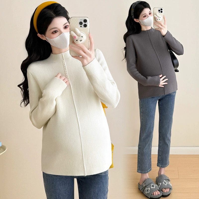Winter keep warm knitted sweater for pregnant