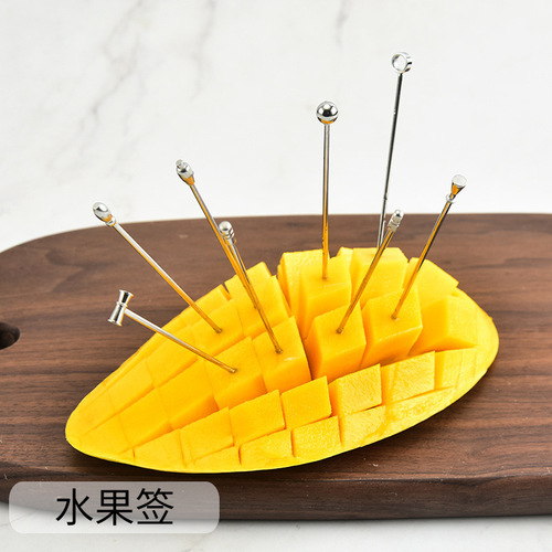 304 stainless steel metal creative fruit needle, fruit pick, cocktail pick, fruit fork, bartending set