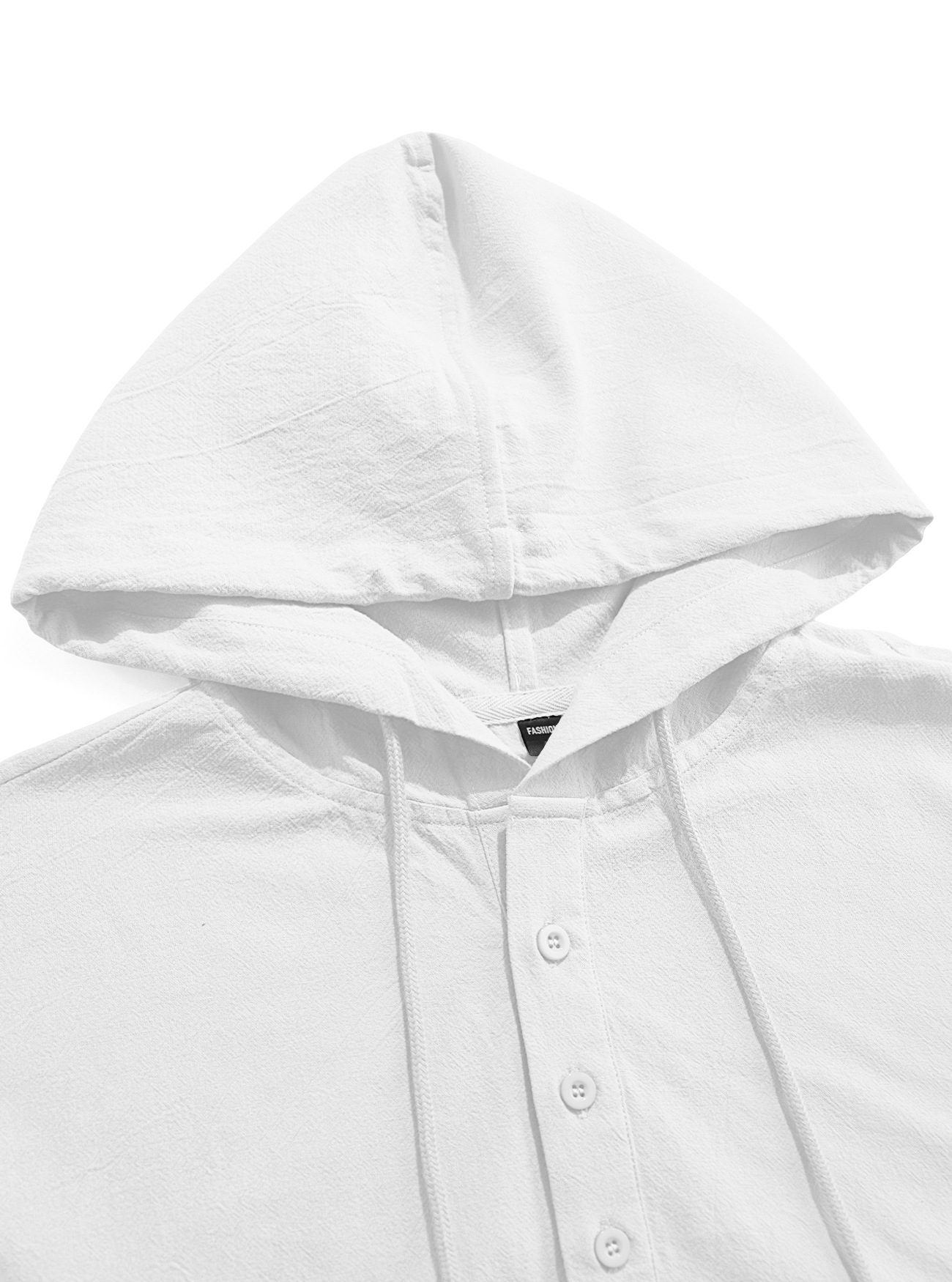 T-shirt con cappuccio in lino da uomo a maniche corte spiaggia_voghion.com