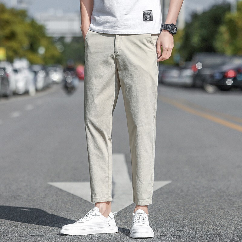 Summer Ice Silk Casual Pants for Young Men, Thin Nine-Point Pants, Slim Straight-Leg Men's Sports Pants Summer Ice Silk Casual Pants for Young Men, Thin Nine-Point Pants, Slim Straight-Leg Men's Sports Pants