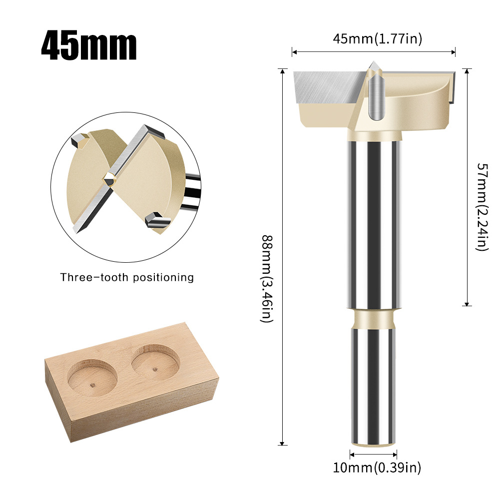 Abridor de agujero para trabajar la madera taladro alargado redondo de plástico taladro de puerta de madera perforación de madera agujero de apertura dispositivo de excavación