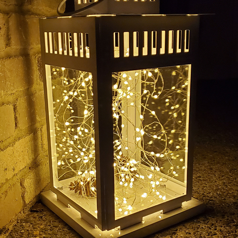 Guirnalda de luces solares con cable de cobre, luces LED impermeables para jardín al aire libre, luces decorativas con control remoto de 8 funciones, luces de ambiente navideño