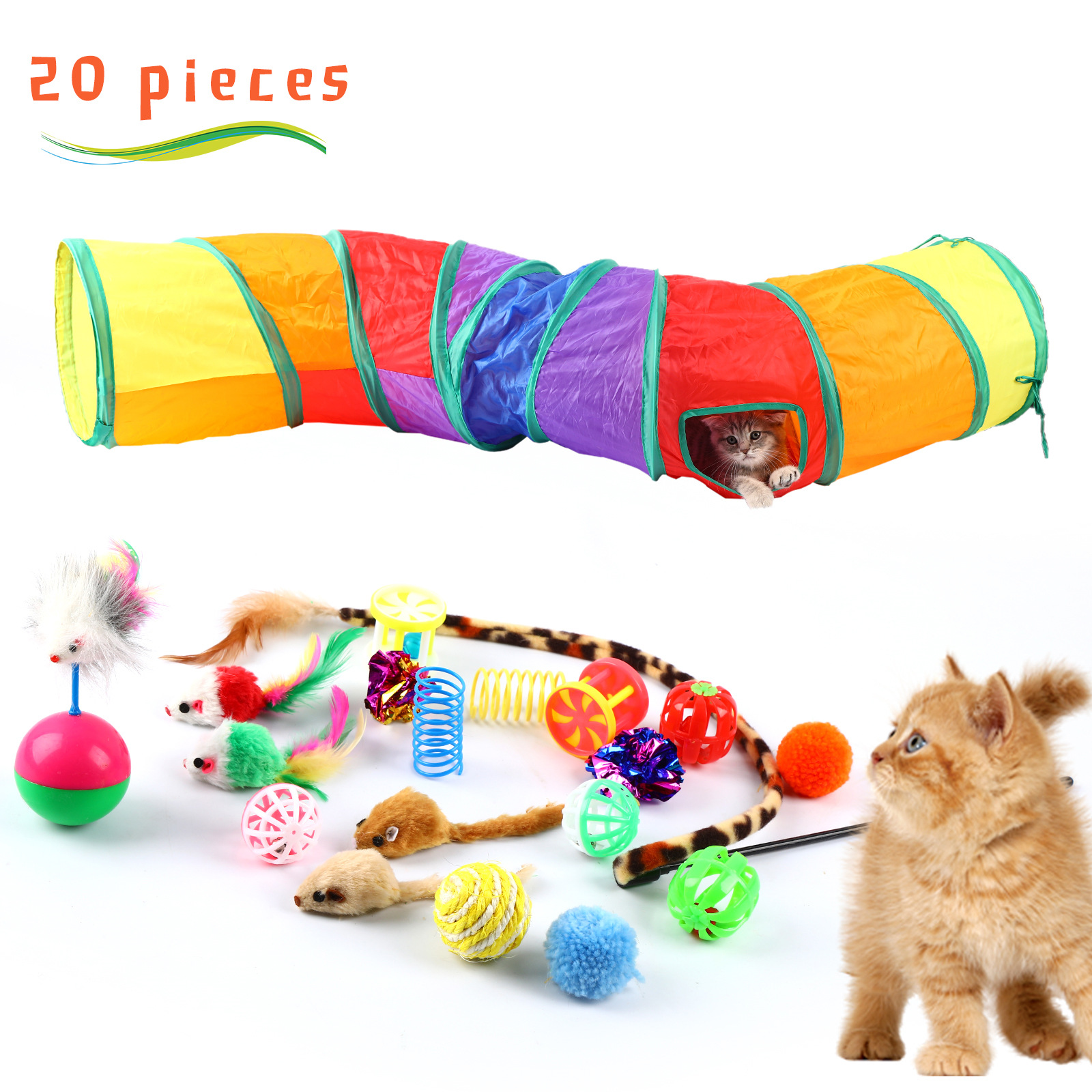 Mascotas gato juguetes traje 21 unidades canal gato divertido gato palo felpa ratón múltiples Amazon combinación Juguetes