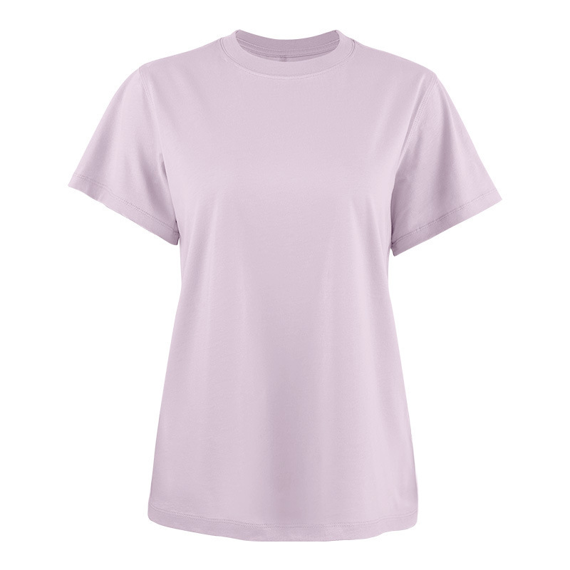 周遊春と夏の新しいアメリカン PIMA ピマコットン女性の半袖ヨガウェア Tシャツスポーツウェアフィットネスウェアルーズ|undefined