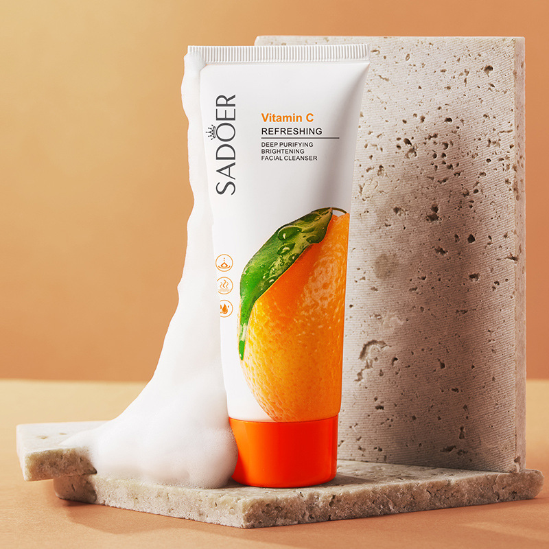 All English SADOER Flower Fruit Facial Cleanser Gentle Cleansing Pores Facial Cleanser Cross-border Wholesale